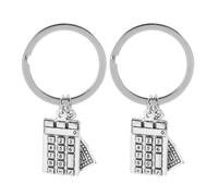 CHILDWEET Porte-clés Présent Élégant 2 Pièces en Alliage de Zinc Calculatrice Argenté, Accessoire Compact et Léger pour Professionnels Finance pour Diplômés en Comptabilité