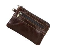 CHILDWEET Portefeuille d'affaires pour Homme en Cuir Chocolat, Portable et Multifonction Fermeture Éclair, Style Rétro Élégant Adapté au Personnel Administratif Étudiants