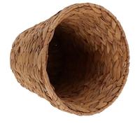 CHILDWEET Poubelle en Jonc de Mer Tressée à la Main Corbeille Ronde Marron Clair Poubelle de Bureau et Chambre Compacte Panier à Déchets Respirant pour Rangement et Recyclage Design