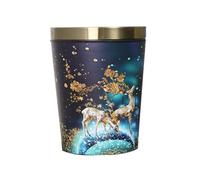 CHILDWEET Poubelle Ménagère en Cuir Motif Cerf, Grosse Capacité, Design Compact et Léger, Corbeille à Papier Élégante pour Bureau, Salle de Bain Cuisine, Conteneur à Déchets Pratique