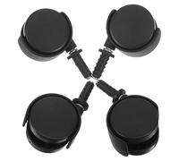 CHILDWEET Roulettes Pivotantes Noires en Nylon et Plastique Lot de 4 32x10mm pour Meubles et Petits Appareils Électroménagers, Adaptées aux Espaces Étroits et Longues Routines de Nettoyage