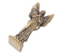 CHILDWEET Statuette Ange Protecteur en Laiton Vintage, Finition Antique | Format Portable, Éclat Solide, Décoration pour Autel, Bureau ou Étagère, Mariage, Baptême et Première Communion