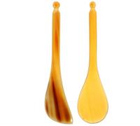 CHILDWEET Stylo à points d'acupuncture Barre d'acupression 2Pcs En Corne Naturelle Beige, Bâton de massage Pour Visage Et Yeux, Outil De Grattage Pour Maison Et Salon De Beauté
