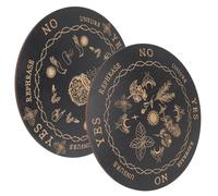 CHILDWEET Table de Divination en Bois Vintage 2pcs Motifs Délicats, Accessoire de Voyance pour Décoration Maison et Débutants en Divination