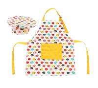 CHILDWEET Tablier Cuisine pour Garçon et Filles 2 Pièces Coton Toque de Chef Réglable Petit Format Motif Hérisson Pâtisserie Peinture Activités Créatives Maison
