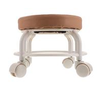 CHILDWEET Tabouret Pivotant à roulettes Marron en Cuir PU, Siège Rond Confortable et Pratique, pour Usage Professionnel en Salon, Spa, Bureau ou Domicile Moderne