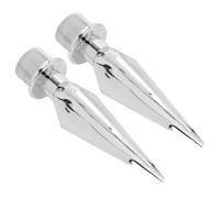 CHILDWEET Tête de Mât de Drapeau Plastique Argentée 2 Pièces, Ornement de Sommet pour Mât de Conférence, Accessoire Résistant aux Intempéries pour Décoration Extérieure de Jardin et Salle