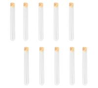 CHILDWEET Tubes à Essai en Verre à Fond Rond et Échelle de Mesure Précise Lot de 10 avec Bouchons en Liège, Transparence pour Laboratoire et Coloration Alimentaire