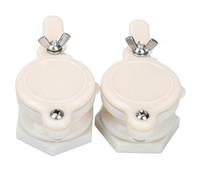 CHILDWEET Vanne à Miel en Abs Blanc 2 Pièces Fixation Amovible et Vis Inox pour Apiculture, Régule le Flux de Miel, pour Cuve et Seau D'embouteillage
