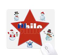 Chile Country Flag Name Christmas Snowman Family Star Mouse Pad