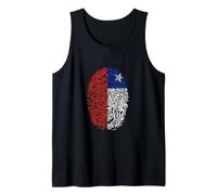 Chile Flag Fingerprint Artwork National Identity and Pride Débardeur