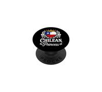 Chilean Princess Chile Flag Proud Chilean Girl PopSockets PopGrip Adhésif