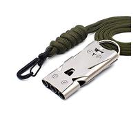 Chilee-any Sifflet de Secours 3 Tubes Sifflet Métal Haute Décibel avec Cordon, Sifflets de signalisation randonnée, Sifflet de Survie, pour Les urgences/Camping/Out Door (Argent), S