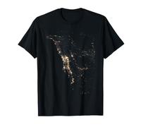 Chili Amérique du Sud - Vue Satellite de Nuit de la Terre Depuis l'espace T-Shirt