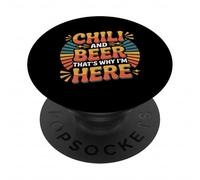 Chili and Beer That's Why I'm Here Spicy Food Drink |- PopSockets PopGrip Adhésif