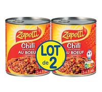 CHILI CON CARNE X2 800G, ZAPETTI, LOT DE 2