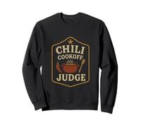Chili Cookoff Judge Badge Retro Chili Pot Spoon Sweatshirt
