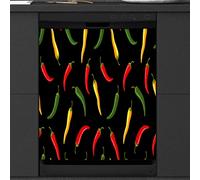 Chili Housse magnétique pour lave-vaisselle Motif piment coloré Rouge/jaune/vert 58 x 66 cm