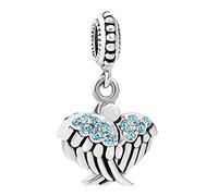 Chili Jewelry Breloque en forme d'étoile avec ailes d'ange - Compatible avec les bracelets Pandora, Métal, Sans pierre précieuse