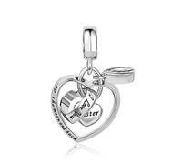 Chili Jewelry Breloque « I Love You to The Moon and Back » pour maman, fille, grand-mère, sœur, épouse, compatible avec les bracelets Pandora, Métal, Cuivre