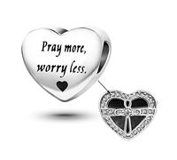 Chili Jewelry Breloque religieuse avec citation inspirante de la Bible pour chrétien, compatible avec les bracelets à breloques Pandora, Métal, Cuivre