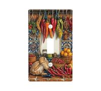 Chili Kitchen Plaque de protection pour interrupteur simple en plastique rouge rustique traditionnel pour nouvel appartement, maison, chambre à coucher, bureau (simple)