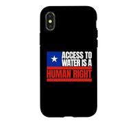 Chili, l'accès à l'eau est Un Droit Humain, Drapeau du Chili Coque pour iPhone X/XS