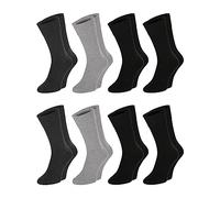 Chili Lifestyle Lot de 8 paires de chaussettes diabétiques pour homme et femme, taille souple, super douces, sans impression élastique, coton durable, noir, bleu, gris, 39-42/43-46, multicolore, 39-42