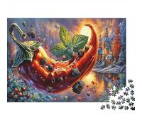 Chili Rouge géant dans Fantasy World 1000 Piece Picture Puzzle Adults and Children Cadeau Moment De Calme Décoration De La Maison Entraînement Cérébral 38x26cm/1000pcs