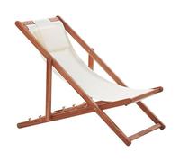 Beliani Chilienne Pliante avec Toiles de Remplacement en Bois Acacia Marron Foncé Avellino