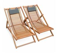 Chilienne bois d'eucalyptus multi positions (lot de 2) Bilbao