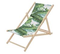 Chilienne de jardin - ECD Germany - Motif tropical - Bois - Pliable 3 positions charge max 120 kg