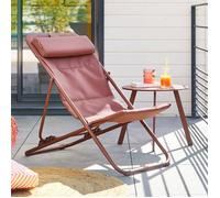 Chilienne de jardin empilable pliable Mirael acajou - Hespéride