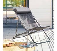 Hespéride Chilienne de jardin Mirael empilable et pliable gris graphite