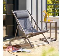 Hespéride – Chilienne de jardin Lunivia – Empilable, pliable – Café