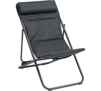 Chilienne de jardin pliante JUBBA Anthracite Graphite 4 positions - Acier, Polyester Hespéride