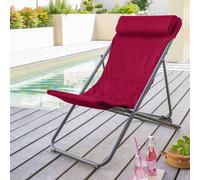 Chilienne de jardin pliante JUBBA Grenade Graphite 4 positions - Acier, Polyester Hespéride