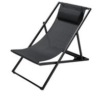 Chilienne en acier et toile plastifiée gris anthracite 63x93x105cm Gris