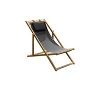 Chilienne pliante Teck et toile - Newton