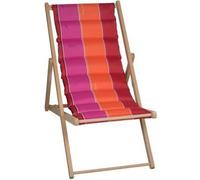 Chilienne - JARDIN PRIVE - J'adore - Toile matelassée amovible - Inclinable 4 positions - Rouge/Ardoise