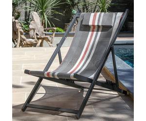 Chilienne pliante aluminium et toile - Linéa