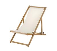 Chilienne pliante écrue en eucalyptus massif 57.5x66x97cm Blanc