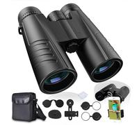 Chililon 12 x 42 Jumelle,Jumelles Adultes Puissante, Jumelles Professionnelles HD pour Observation des Oiseaux et Etoiles, Voyages, Chasse et Sport de Vue avec Adaptateur pour Téléphone