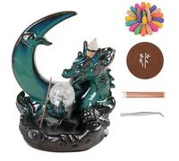 Chililon Brûleur d'encens Cascade,Backflow Incense Burner,Porte encens Cascade avec 50 cônes d'encens Cascade +30 bâtons d'encens, bruleur encens à Reflux pour la Maison,Bureau,Chambre