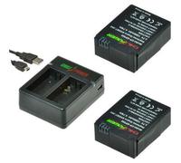 ChiliPower 2 x AHDBT-302 batteries pour GoPro Hero3 et Hero3+ avec chargeur USB double