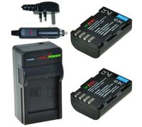 ChiliPower 2 x DMW-BLF19 batteries pour Panasonic - kit chargeur + chargeur voiture - version UK