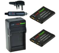 ChiliPower 2 x EN-EL19 batteries pour Nikon - kit chargeur + chargeur voiture - version UK
