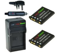 ChiliPower 2 x Li-40B / Li-42B batteries pour Olympus - kit chargeur + chargeur voiture - version UK