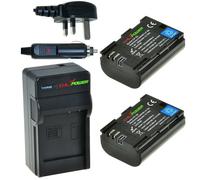 ChiliPower 2 x LP-E6 batteries pour Canon - kit chargeur + chargeur voiture - version UK