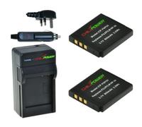 ChiliPower 2 x NP-50 accus pour Fujifilm - Kit chargeur + chargeur voiture - Version UK